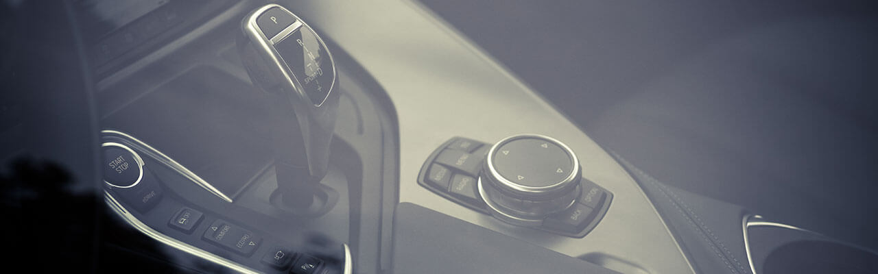 Close up of car hand controls.